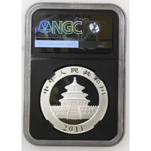 2011 - 1oz Panda Silver Coin - China 10Yn - NGC GEM UNC. (S14-B13)